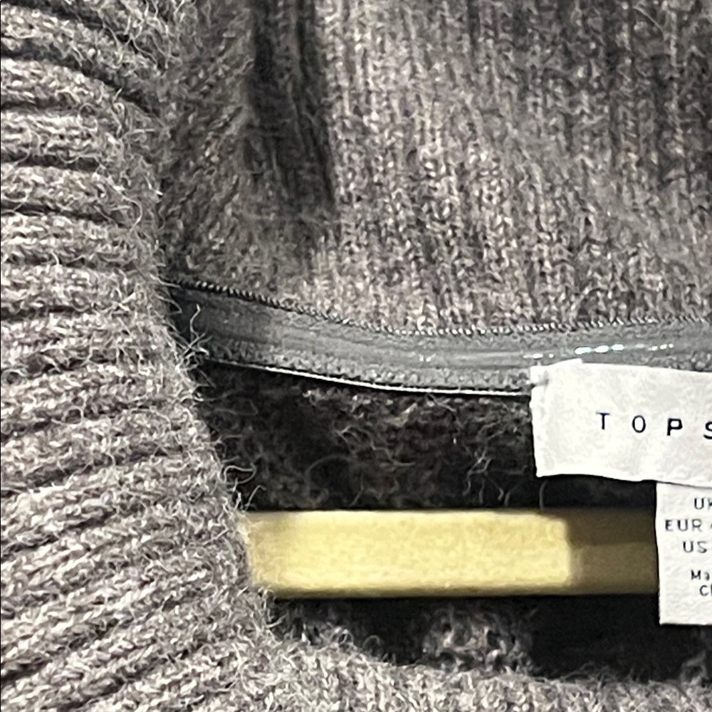 Topshop brand Charcoal Cowl Neck crop Sweater - Picture 6 of 9